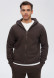 Anthracite-grey color men's three-thread insulated hoodie with a zipper 